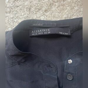 AllSaints Black Silk Dress